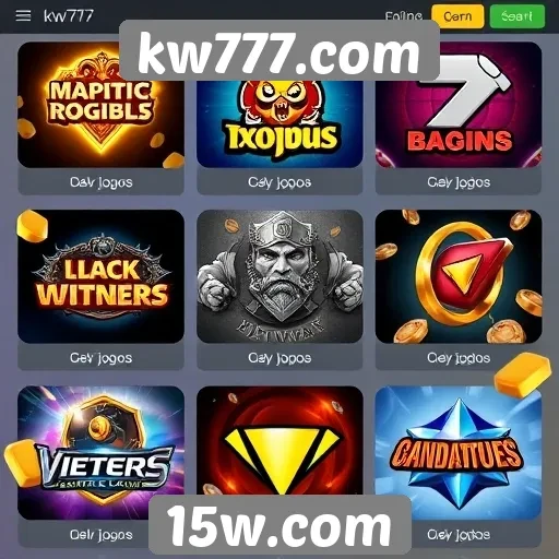 Diversidade de jogos disponíveis em kw777.com